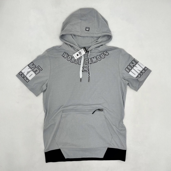 Ecko Unlimited Other - Ecko Unltd Mens‎ Large Pullover Hoodie Gray Short Sleeve Kangaroo Pocket NWT